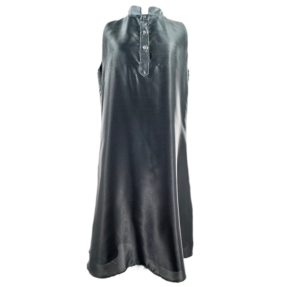 Eileen Fisher dress size SP greenish gray 100% silk button down resortwear - Picture 1 of 14